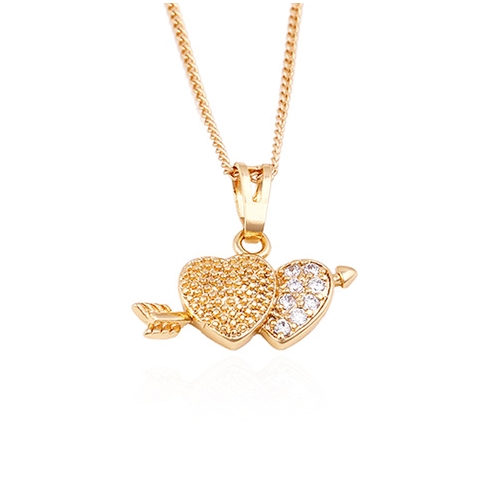 18K Gold Plated Heart and Arrow Necklace